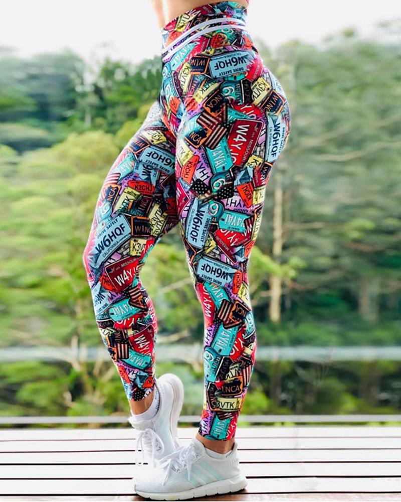 

All Over Print High Waist Leggings, Style1