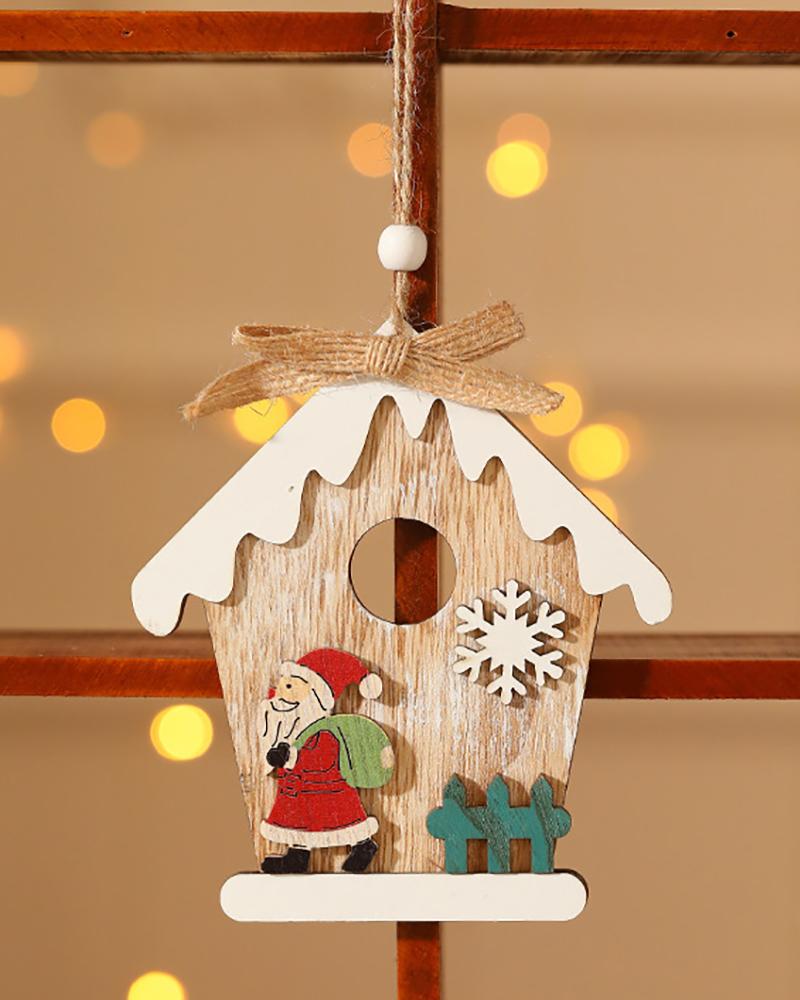 

Santa Claus Christmas Wooden Painted Merry Christmas Decor For Home Xmas Tree Ornaments Gifts, Style2