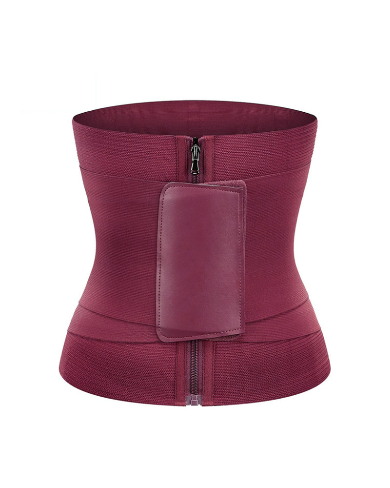 

Body Shaping Waist Trainer Sports Fitness Corset Waistband Tummy Control Abdomen Shapewear, Wine red