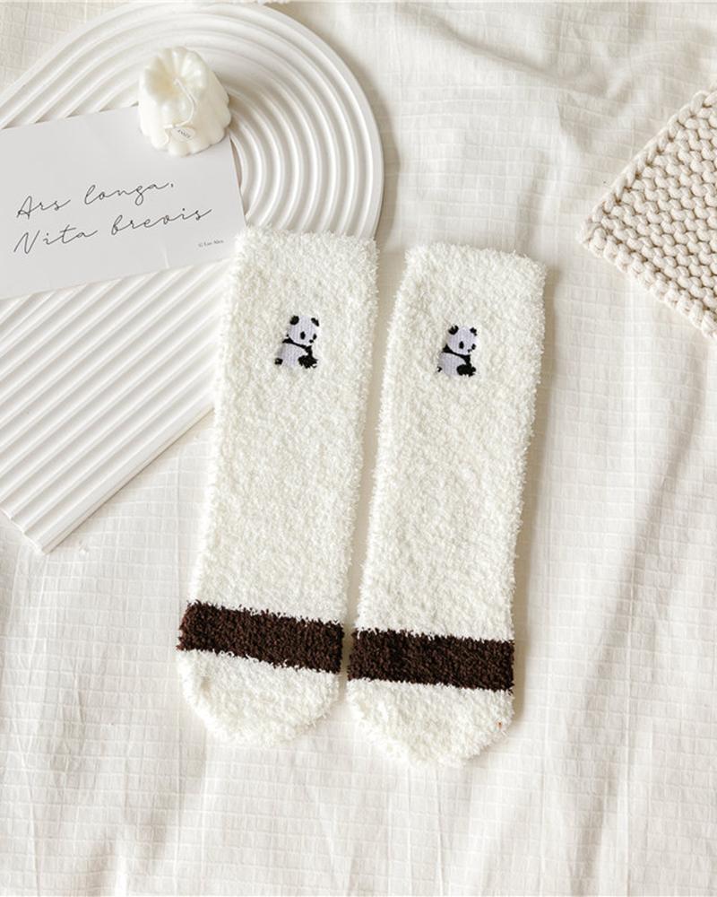 

1Pair Christmas Panda Pattern Fuzzy Socks, Style3