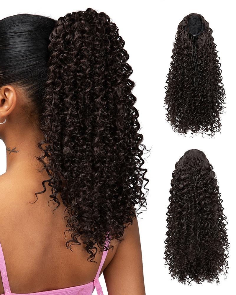

Curly Hair Extension Clip Synthetic Afro Curly Ponytail Hairpieces, Style4