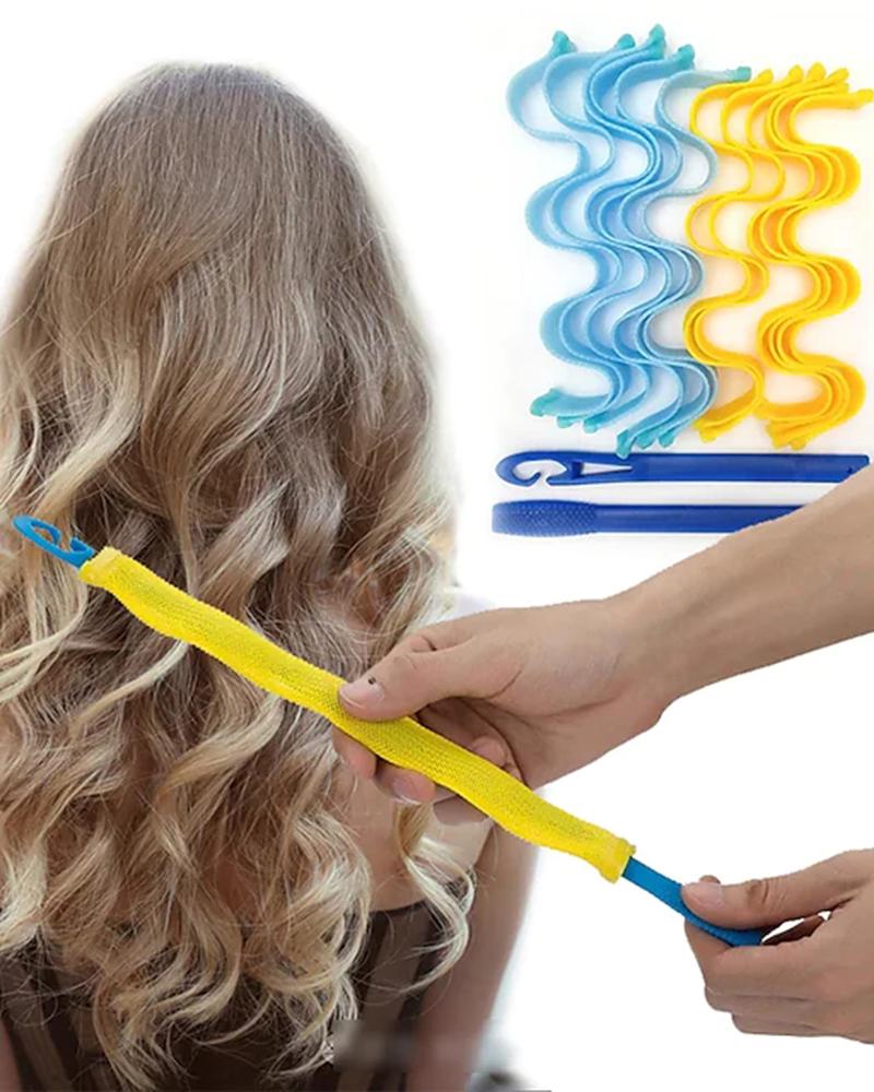 

10pcs Magic Hair Curlers DIY Portable Hairstyle Rollers Sticks Durable Beauty Makeup Curling Hair Styling Tools, Multicolor