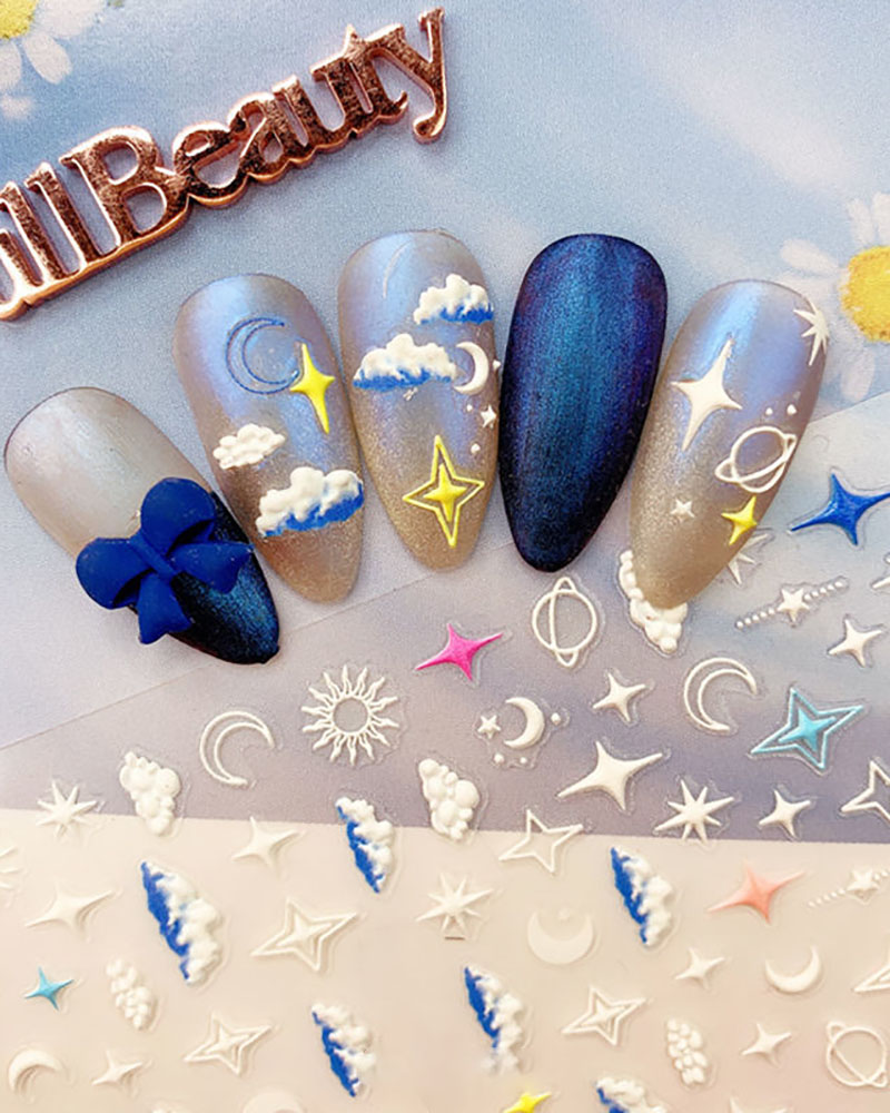 

1 Sheet Star / Moon / Heart Pattern Nail Art Sticker, Style2