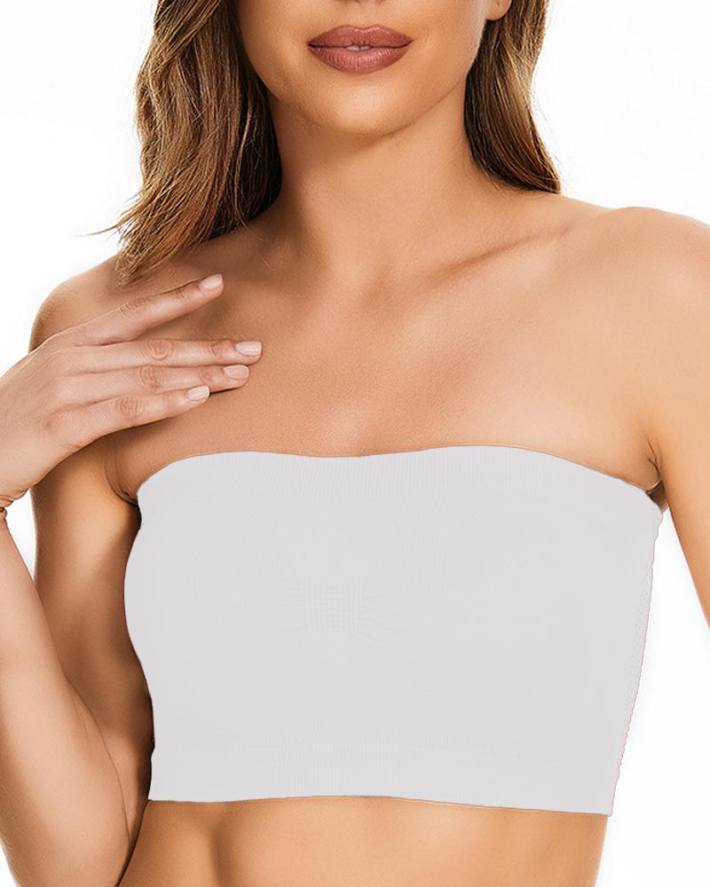 

Strapless Bandeau Bralette Invisible Bra, White