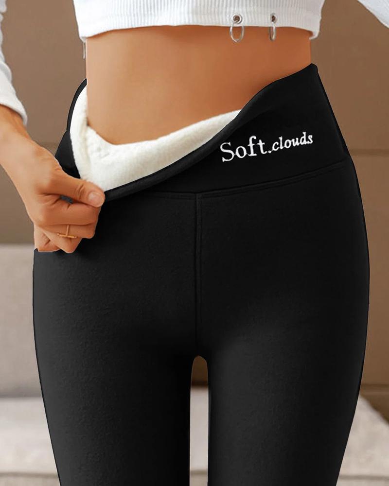 

High Waist Skinny Lined Leggings, Black