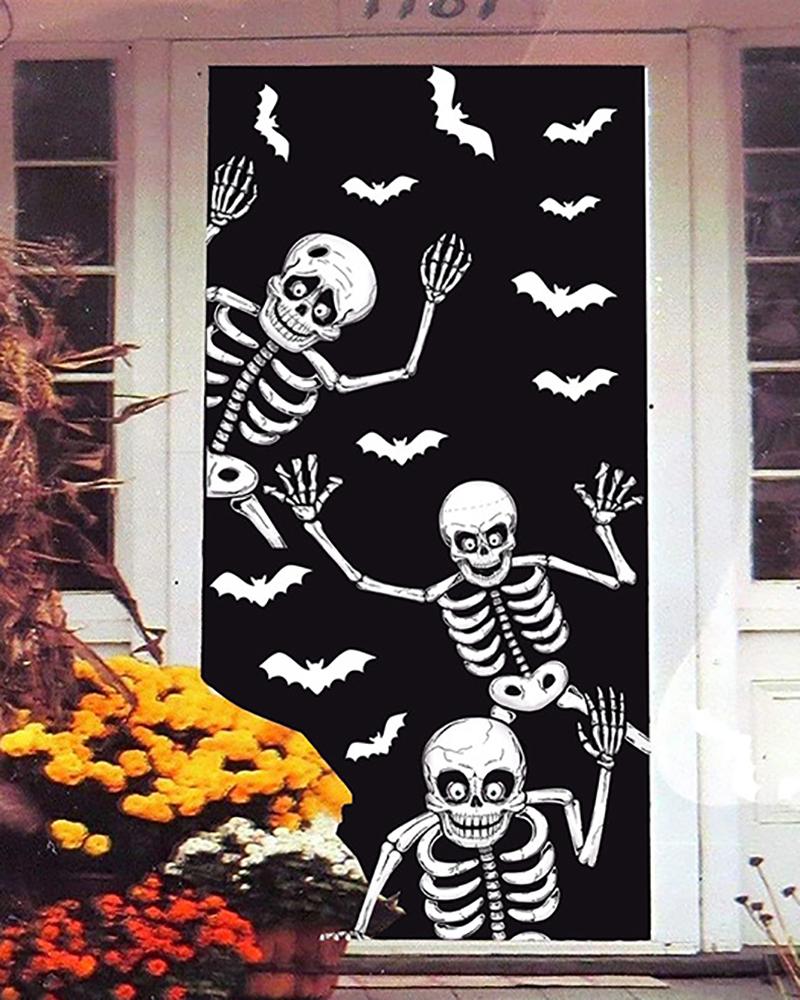 

4 PCS Halloween Window Clings Stickers Skeleton Ghosts Bats Halloween Ornament For Halloween Haunted House Party Supplies, Style1