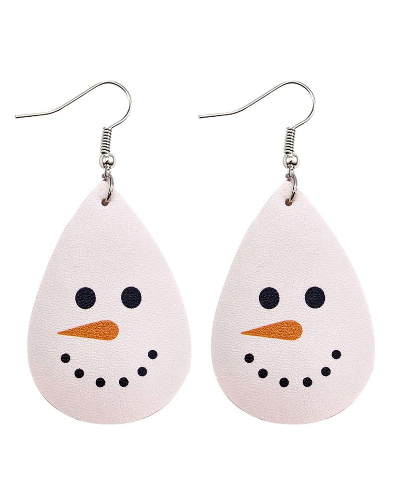 

1Pair Christmas Elk Print Drop Earrings, Style3