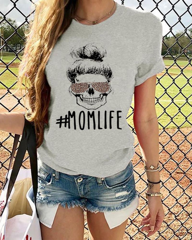

Mamalife Round Neck T-Shirt, Gray