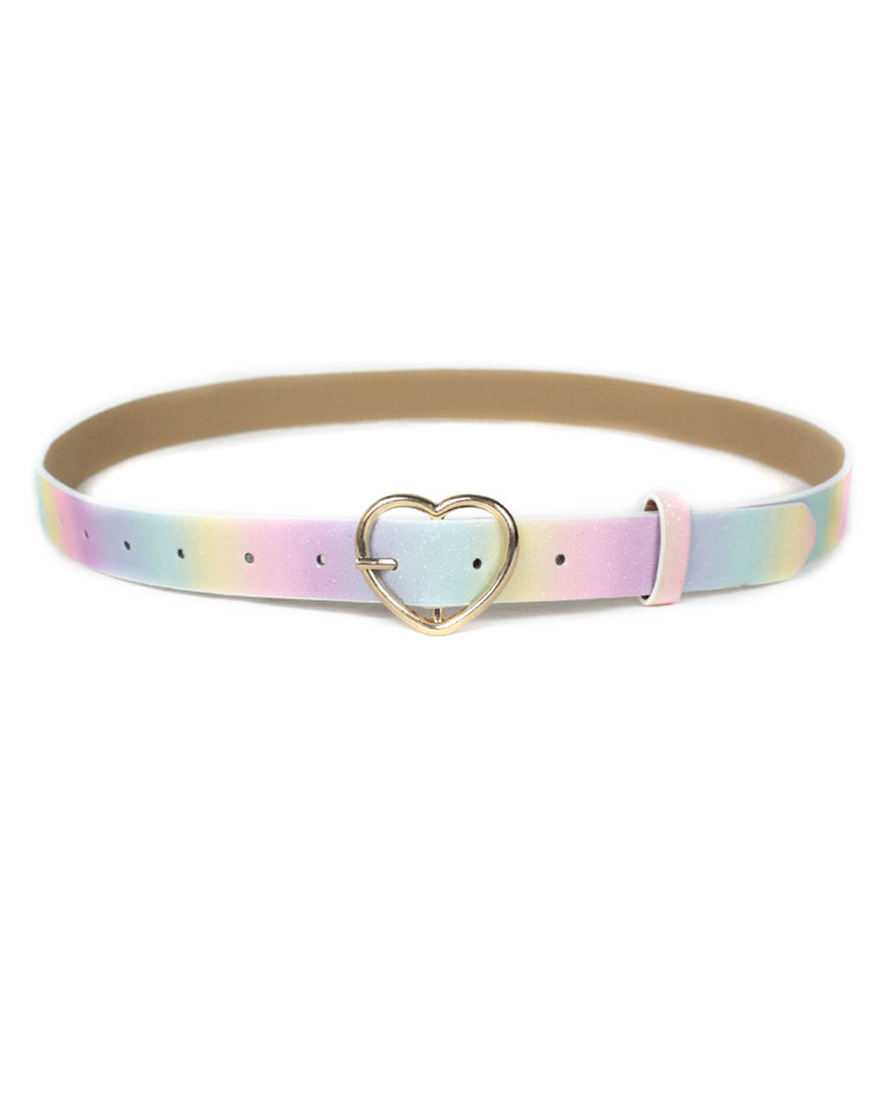 

1pc Ombre Heart Shaped Buckle Glitter Belt, Multicolor