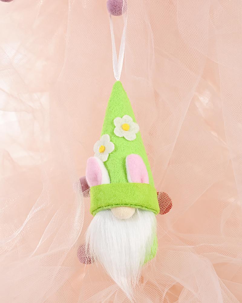 

1pcs Easter Bunny Hanging Decoration Dwarf Doll, Green