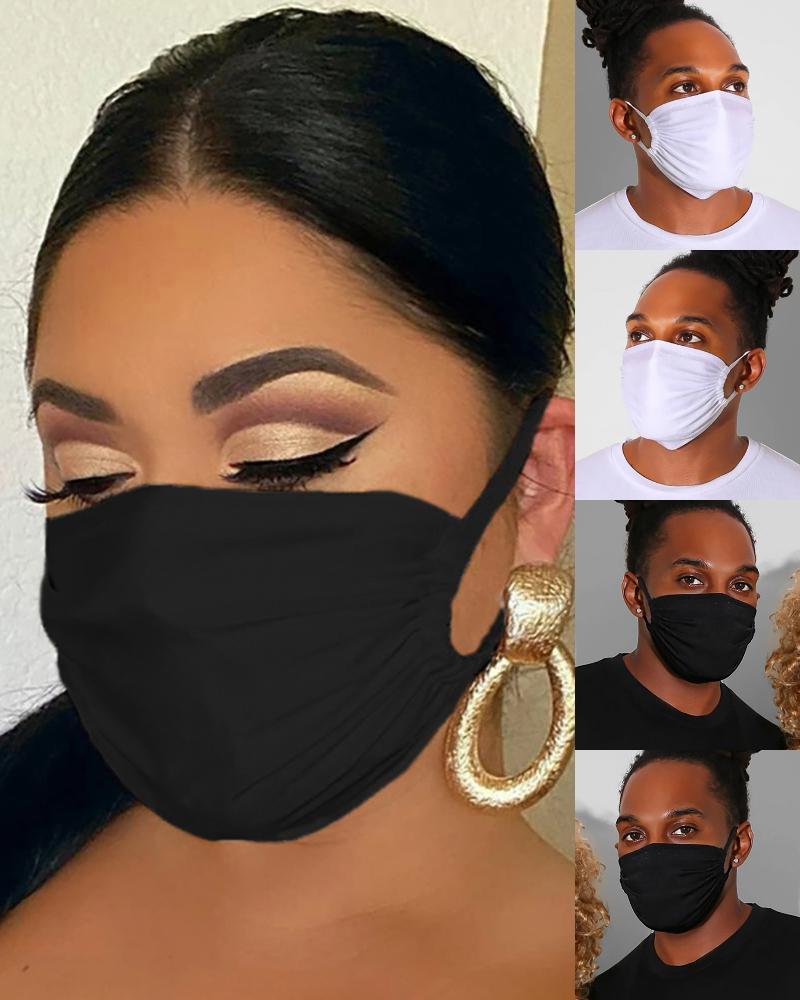 

5PCS/Set Randomly Dispatched Plain Breathable Face Mask(Colors/Patterns Sent Randomly), Multicolor