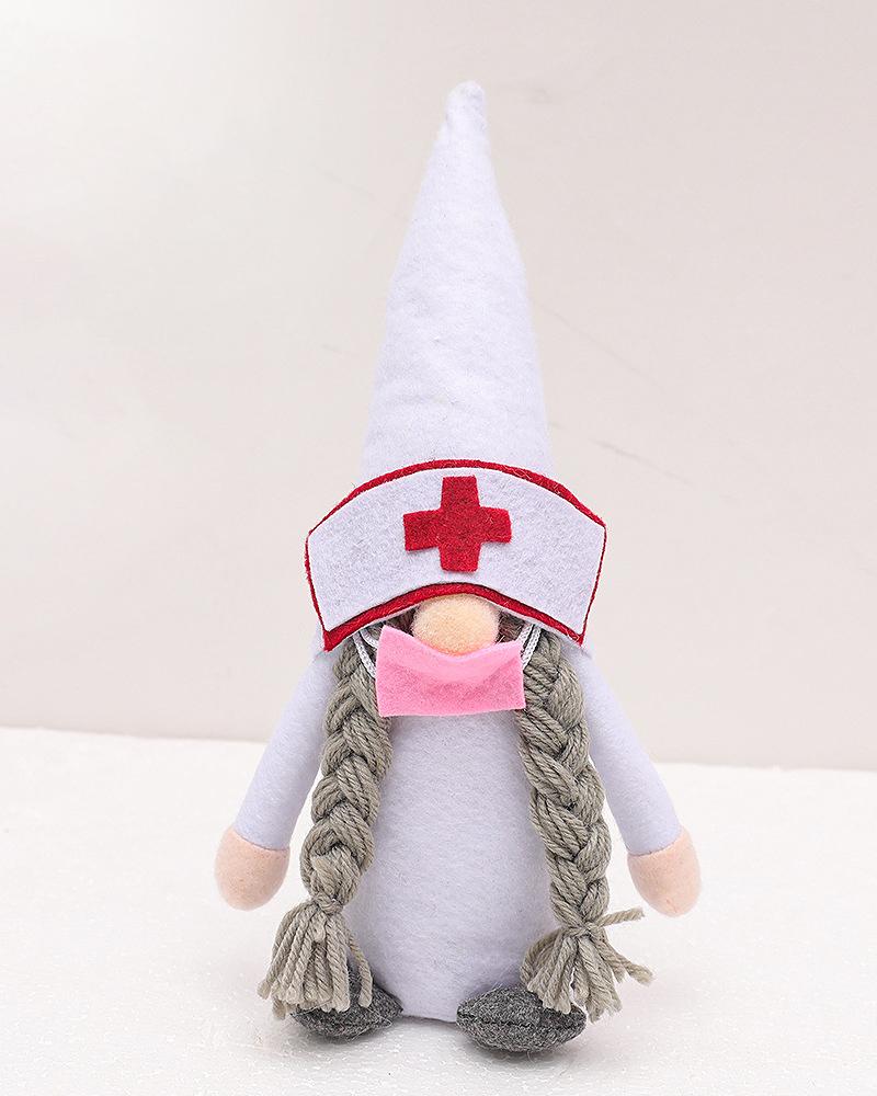 

Gnome Doll Xmas Elves Doctor Nurse Faceless Santa Claus Christmas Ornament, Style4