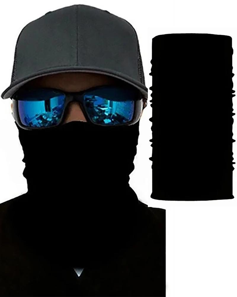

Solid Face Breathable Bandana Magic Scarf Headwrap Balaclava, Black