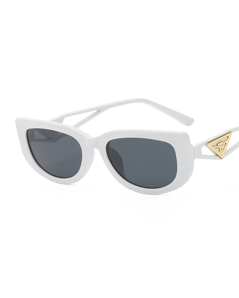 

1Pair Hollow Out Triangle Pattern Square Frame Sunglasses, Gray