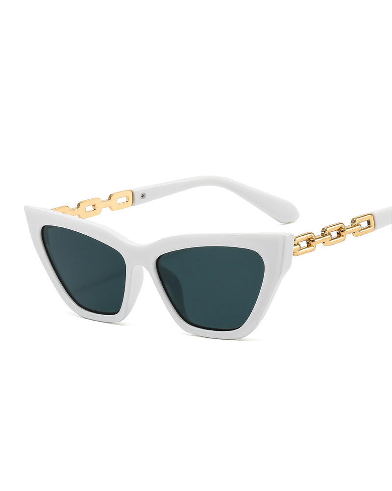 

1Pair Cat Eye Frame Tinted Fashion Sunglasses, White