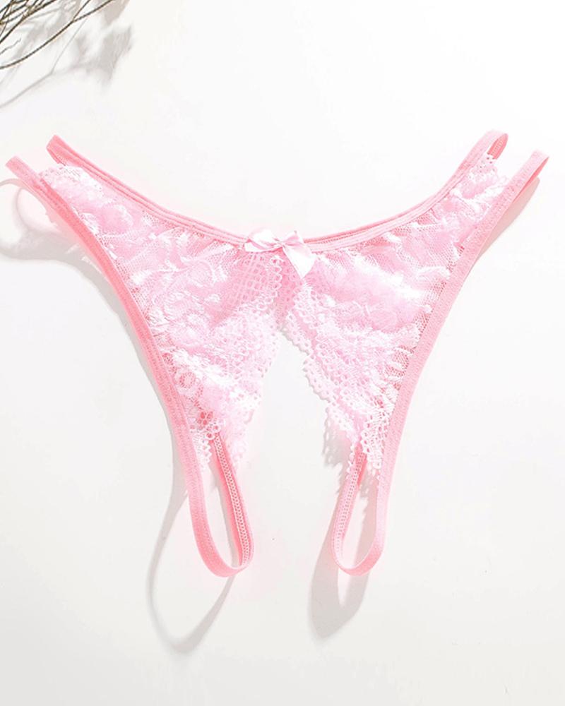 

Sexy Lace Skinny Thong Panties, Pink