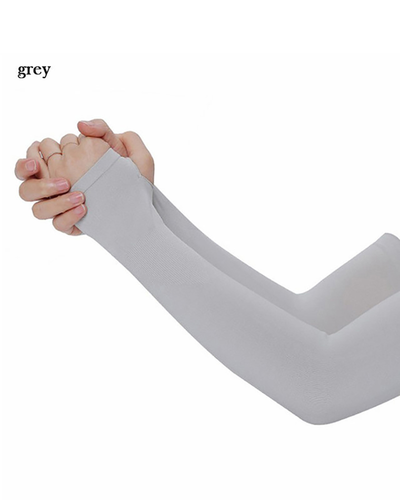 

1Pair Sun UV Protection Stretchy Sports Cooling Arm Sleeves, Gray