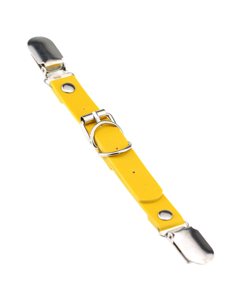 

1pc Buckled Studded Stocking Suspender Garter Belt With Duck Bill Clip, Yellow