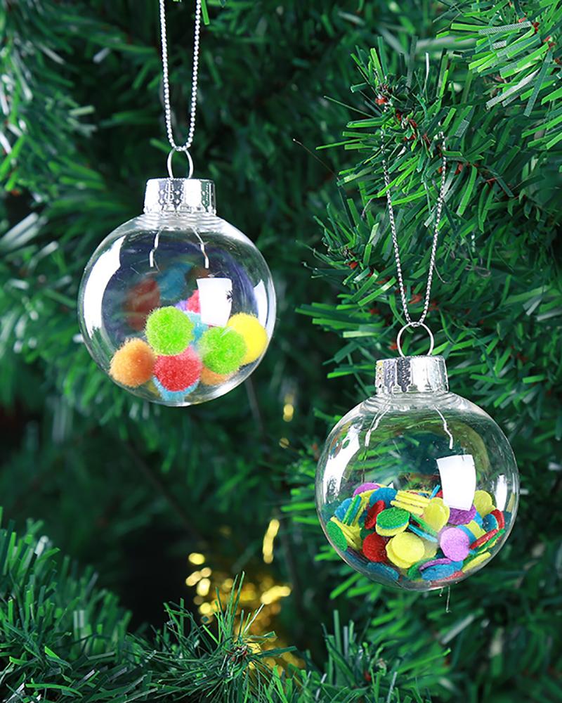 

Transparent Christmas Balls Refillable Plastic Spheres Christmas Tree Ornament, Clear