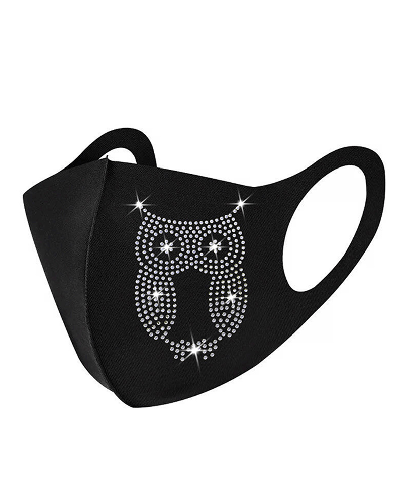 

Mutil Pattern Rhinestone Breathable Face Mask, Style11