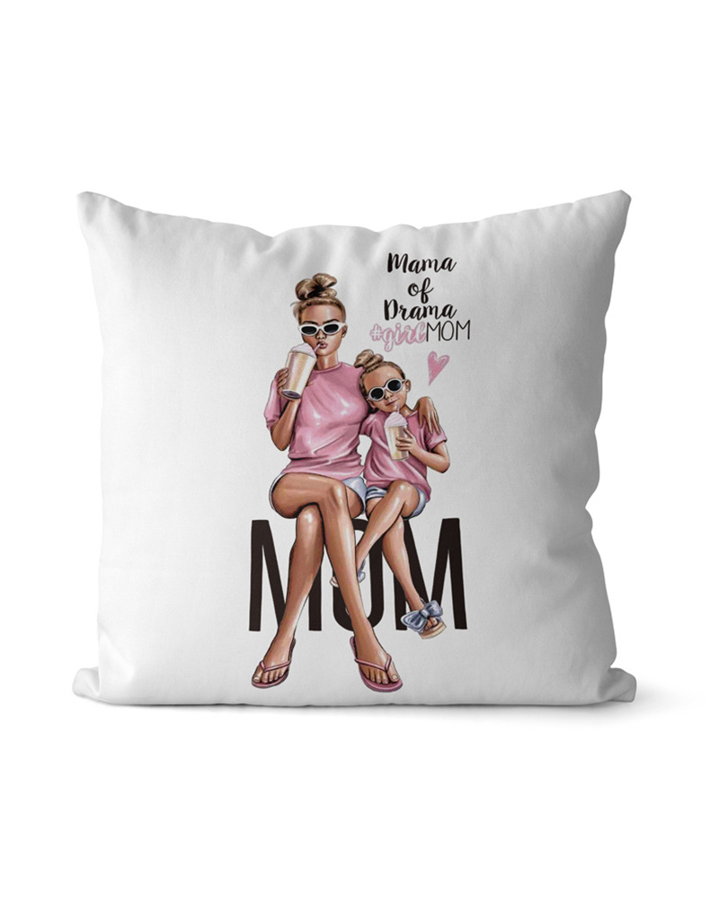 

1PCS Mother's Day Graphic / Letter / Figure Print Cushion Cover Without Filler, Style4