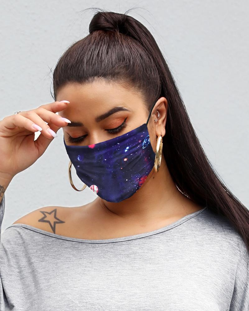 

Print Breathable Mouth M .a. s. k Washable And Reusable, Dark blue