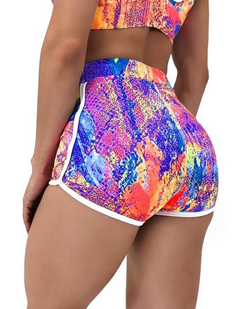 

Snakeskin Print High Waist Sporty Panty, Red