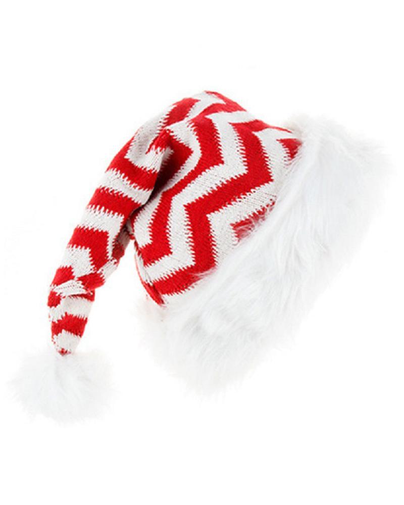

Plush Snowflake Christmas Hat Knitted Santa Beanie Ornament, Style2