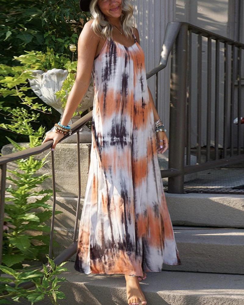 

Tie Dye Maxi Cami Dress, White