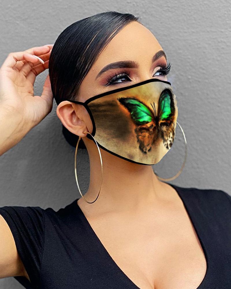 

Butterfly Print Breathable Mouth Mask Washable And Reusable, Style12
