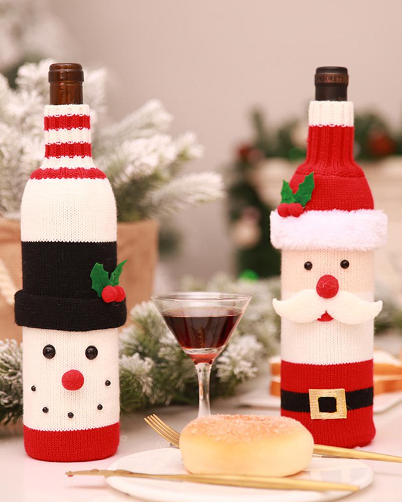 

1pc Christmas Wine Bottle Cover Champagne Wine Bottle Cap Topper Holiday Christmas Decoration Ornament, Style1