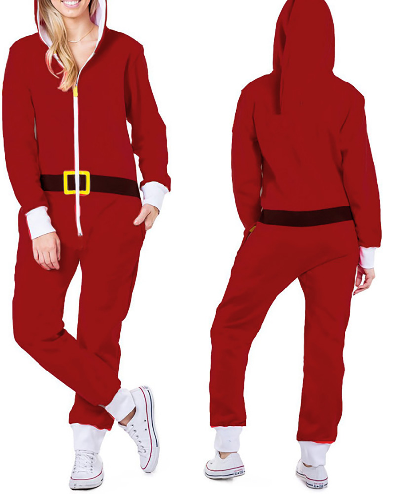 

Zipper Design Hooded Top & Pants Set, Style4