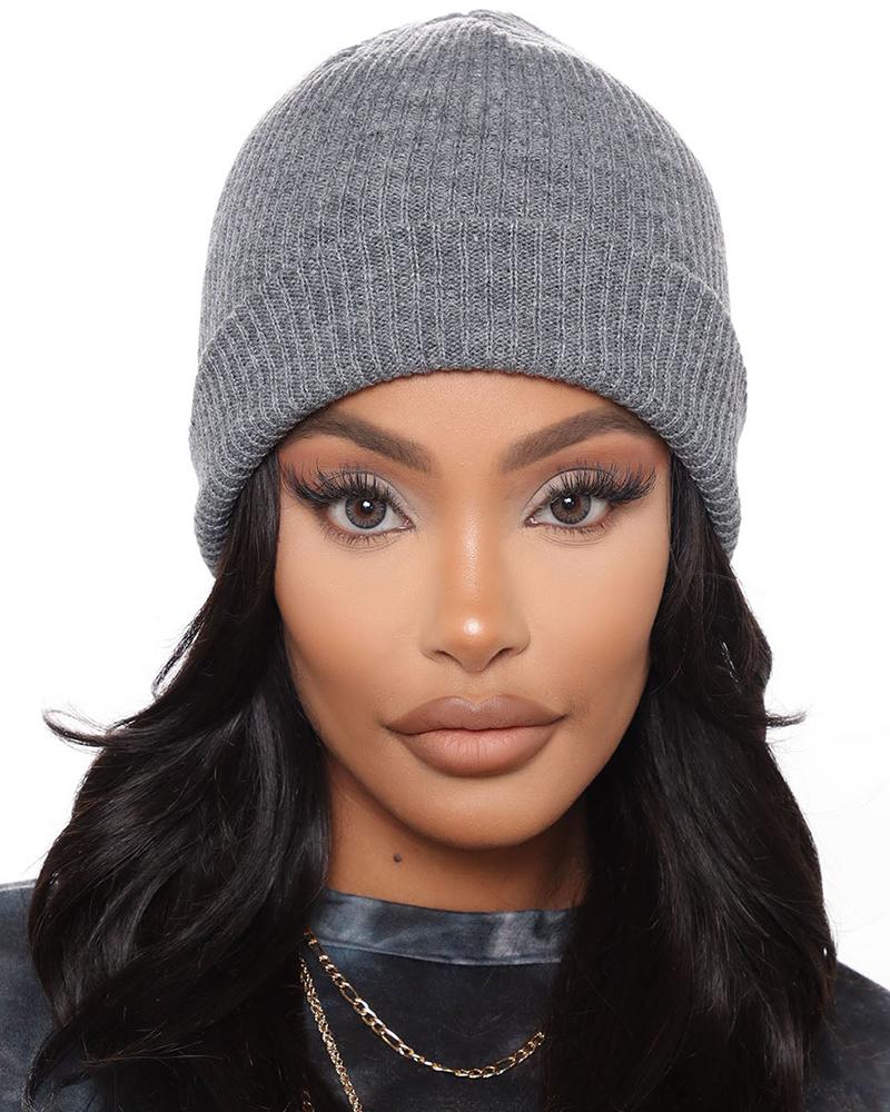 

Trendy Thermal Knit Bennie Hat, Gray