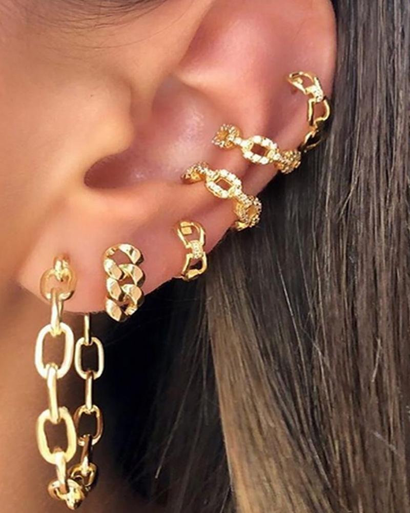

Chain Earrings & Ear Cuff Set, Style1