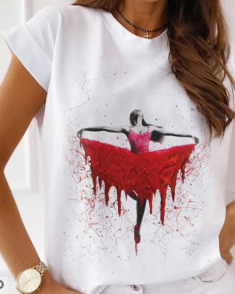 

Ink Ballet Print Short Sleeve, Style4