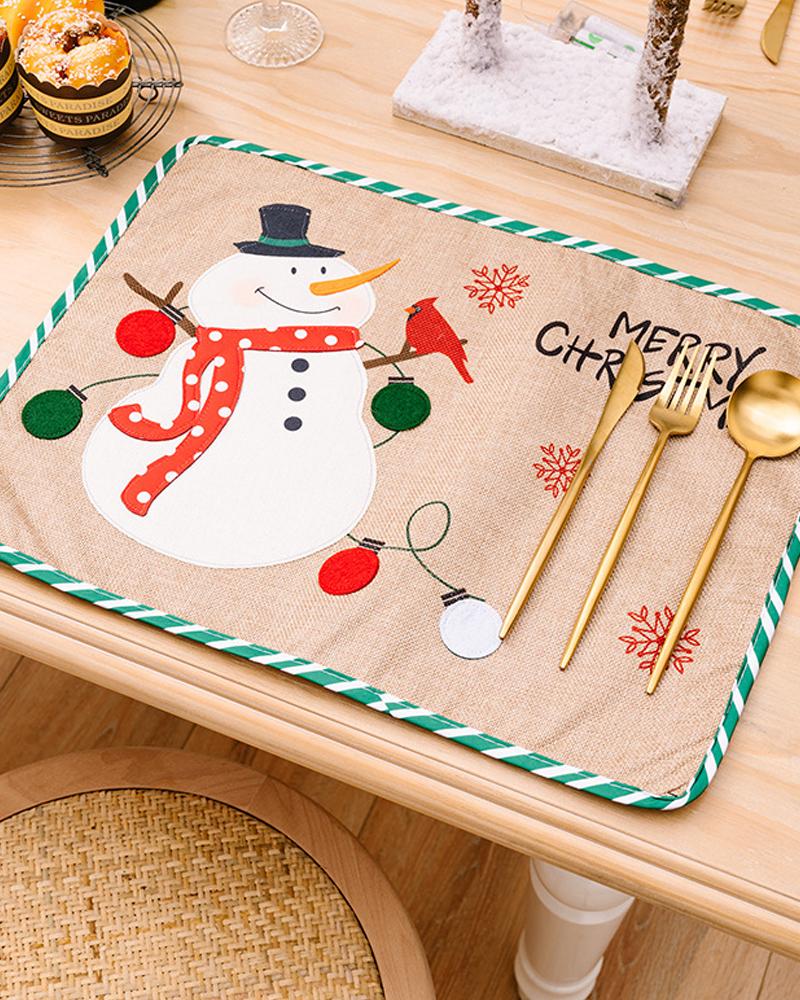 

Christmas Placemats Xmas Table Mats Seasonal Winter Holiday Christmas Kitchen Dining Table Decorations Party Supplies, Style2