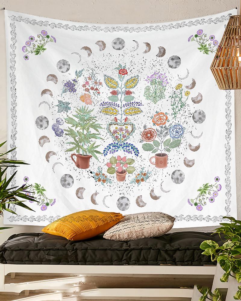 

Plants Moon Print Tapestry, Style2