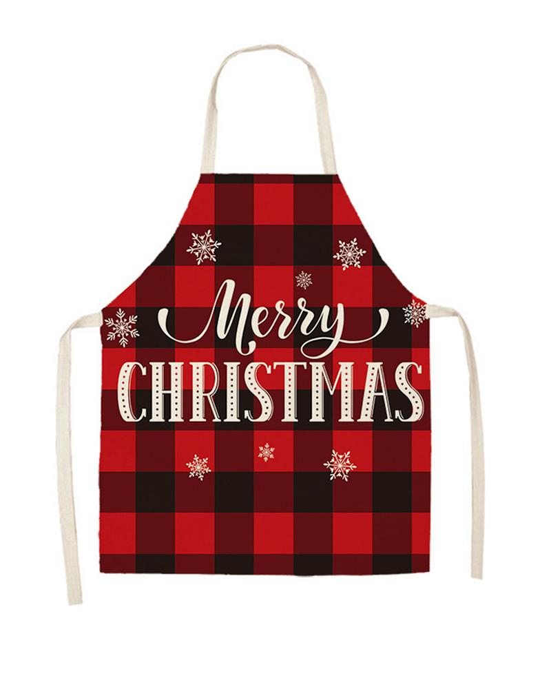 

Christmas Letter Plaid Apron, Style4