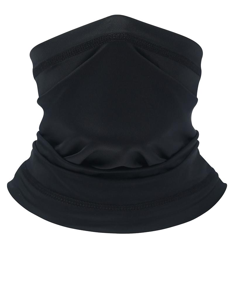 

Solid Summer Neck Gaiter Face Cover Headwear Bandana, Black