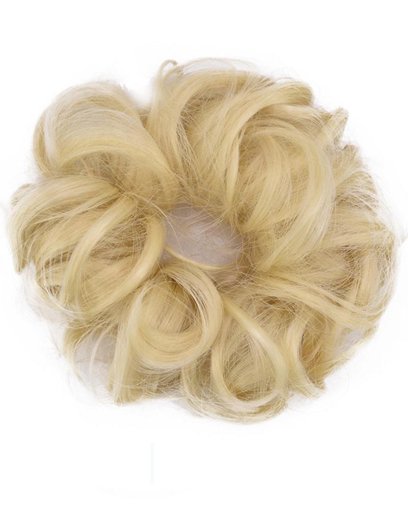 

Curly Synthetic Messy Chignon With Rubber Band Black Brown Donut Hair Bun High Temperature Fiber Hairpieces, Style11