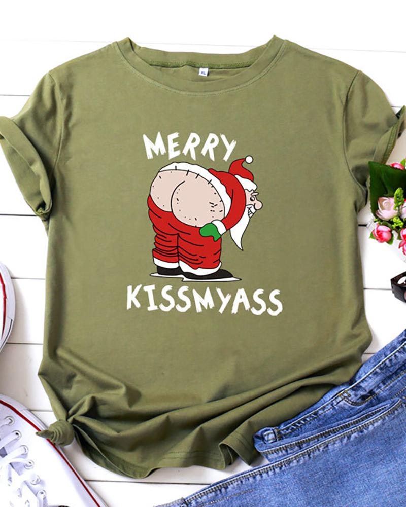 

Christmas Short Sleeve Casual T-Shirt, Green