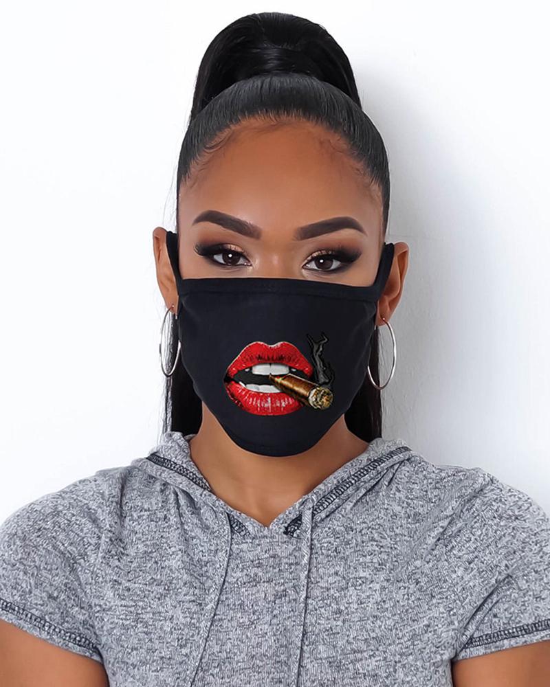 

Lip Print Colorblock Breathable Mouth Mask, Style3