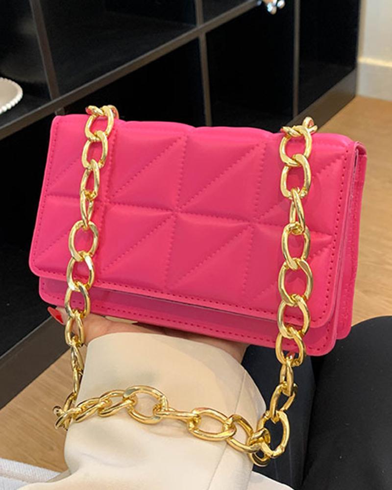 Flap Chain Strap Quilted Mangetic Shoulder Bag