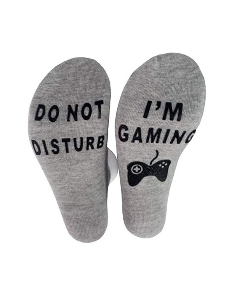 

1Pair Letter Print Socks, Gray