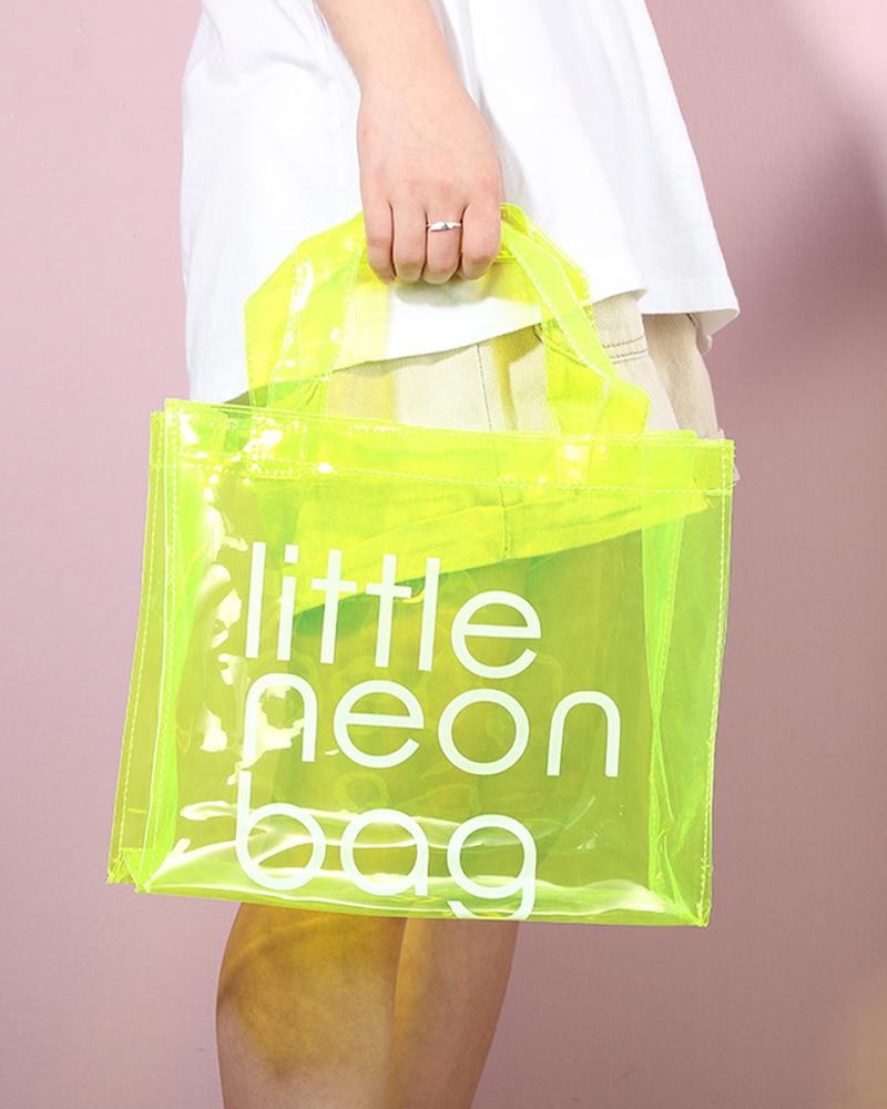 

Clear Waterproof Letter Beach Tote Bag, Yellow
