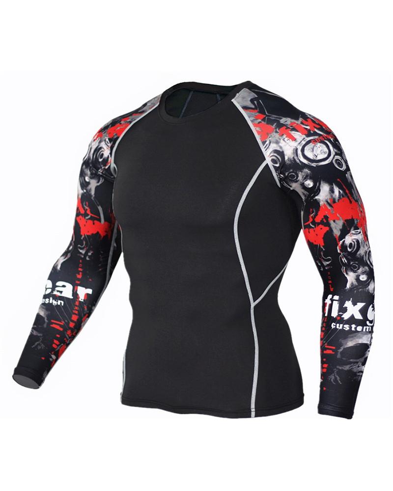 

Cartoon Print Skinny Long Sleeve Sport Blouse, Style6