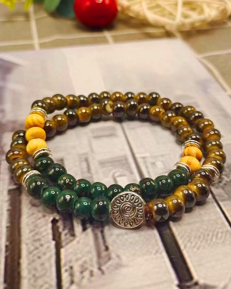 

1pc Double-Layered Cross Beaded Bracelet, Style7