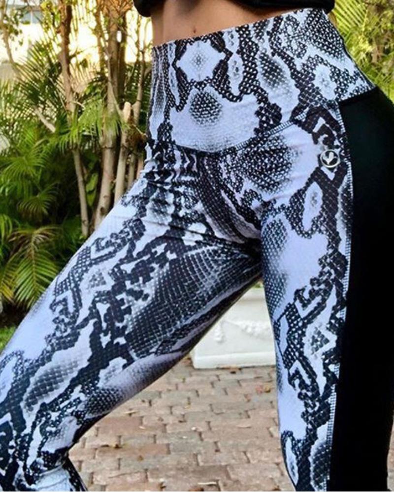 

Snakeskin Print High Waist Leggings