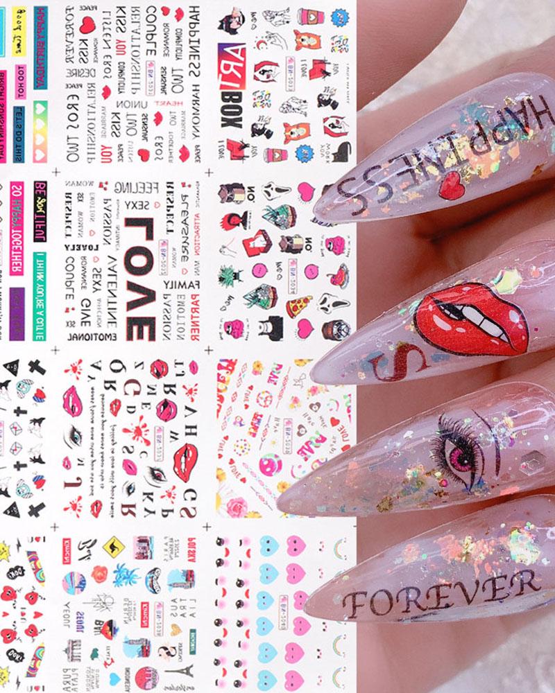 

1 Sheet Valentine's Day Mixed Pattern Nail Art Sticker, Style1