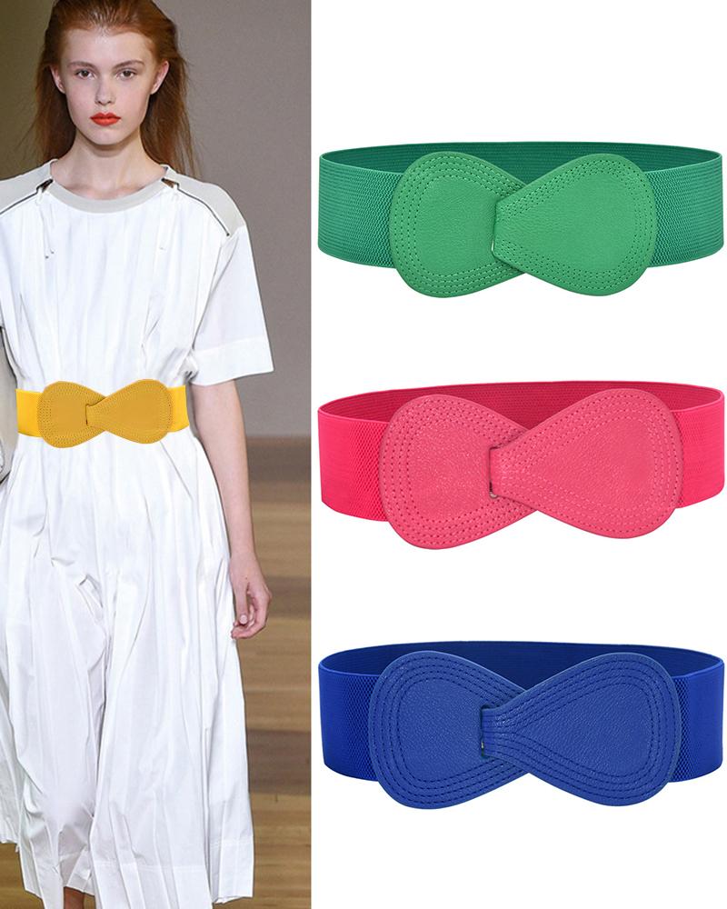 

Wide Elastic Trendy Belt, Green